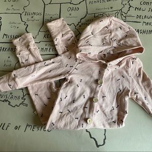 Childhoods pink bow hooded romper